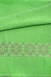 Полотенце махровое 30х50 "Романтик-3" 5457 (вид 48, зеленая фисташка)