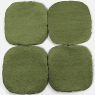 Набор натабуретников на резинке 30х30 см (шенилл однотонный, зеленый)