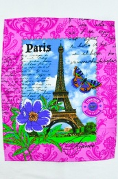 Полотенце вафельное купонное "Париж" (розовый)