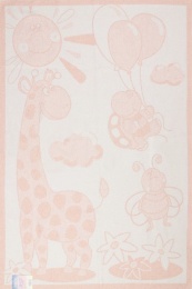 Одеяло детское байковое 100х140  АРТ: Жираф (цвет розовый)