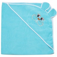 Полотенце махровое с вышивкой, уголок, длинные ушки (светло-голубой цвет 28)