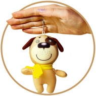 Антистрессовая игрушка-брелок - Собачка в шарфе