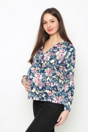Блуза для беременных и кормящих Розовые цветы