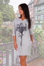 Платье женское модель Миледи серый меланж