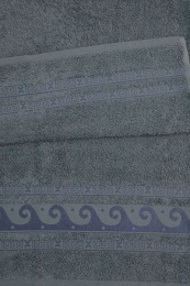 Полотенце махровое 70х130 бордюр №819 -пл. 430 гр/м²- (темно-серый, 615)