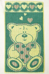 Полотенце 30х60 махровое "Влюблёнчик медведик" 3927 (зеленый)