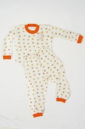Пижама детская "Лапки" (оранжевый ворот)