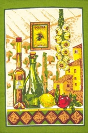 Полотенце вафельное купонное "Италия" (оливковый)