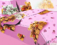 ДКПБ в кроватку бязь 120 г/м (наволочка 40х60 см) "Медвежата" (вид 2, розовый цвет)