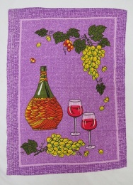 Полотенце вафельное купонное "Виноградное вино" (фиолетовое)