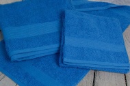 Набор махровых полотенец-3 шт- бордюр №120 -пл. 350 гр/м²- (синий, 618)