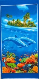 Полотенце вафельное пляжное 80х150 см "Дельфины"