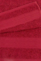 Полотенце махровое 70х140 бордюр №120-пл. 350гр/м²- (красный, 227)