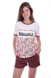 Костюм женский "Бисквит" (футболка+шорты)