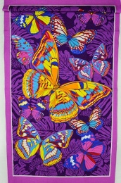 Полотенце вафельное пляжное 80х150 см, "Бабочки" (фиолетовый)