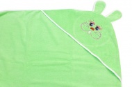 Полотенце махровое с вышивкой, уголок, длинные ушки (бледно-зеленый цвет 48)