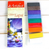 Набор полимерной глины - "LAPSI GLITTER" - 9 классических цветов с блестками