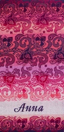 Полотенце махровое именное "Анна" (розовый цвет)