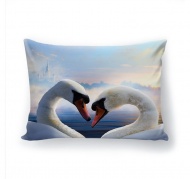 Подушка декоративная с 3D рисунком "Лебеди"
