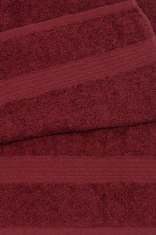 Полотенце махровое 35х70 бордюр №120 -пл. 350 гр/м²- (темно-малиновый, 222)