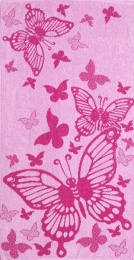 Полотенце 50х90 махровое "Бабочки 2" 4788 (розовый)