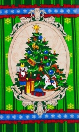 Полотенце вафельное купонное 35х60 "Елочка" (на зеленом)- упаковка 10 шт