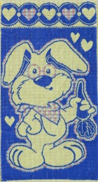 Полотенце 30х60 махровое "Влюблёнчик кролик" 4016 (синий)
