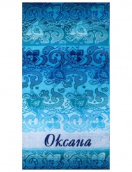 Полотенце махровое именное "Оксана" (голубой цвет)