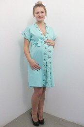 Комплект женский Мятный леденец - халат, сорочка на ЗАПАХЕ (42 размер)