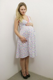 Сорочка ночная на запахе для беременных и кормящих Разноцветные шарики
