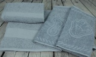 Набор махровых полотенец "В ванную" -4 шт- (серый, 612)