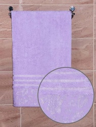 Полотенце махровое 70х140 "PLATINUM"- 500 гр/м²- (сирень, 706) бордюр-серебро