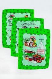 Полотенце вафельное купонное "На кухне" (зеленый)- упаковка 10 шт