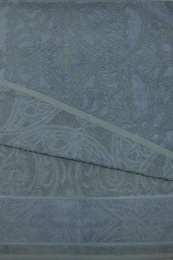 Полотенце махровое 70х130 Бамбук- "Орнамент" 4845 (вид 23, серо-стальной)