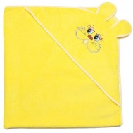 Полотенце махровое с вышивкой, уголок, длинные ушки (ярко-желтый цвет 116)