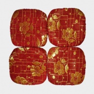 Набор натабуретников на резинке 30х30 см №26 ткань шенилл (бордо, с рисунком)