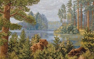 Картина 35х55 гобелен "Бор на озере" (евро)