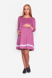Платье для беременных Лиловое с кружевом