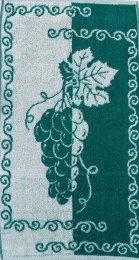 Полотенце 30х60 махровое "Виноград" (зеленый, морская волна)