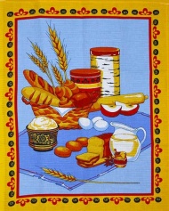 Полотенце вафельное купонное "Завтрак" (оранжевое) - упаковка 10 шт