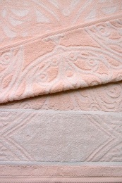 Полотенце махровое 70х130 Бамбук- "Орнамент" 4845 (вид 50, светлый абрикос)