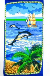 Полотенце вафельное пляжное 80х150 см "Голубая лагуна" (синий)