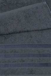 Полотенце махровое 50х90 бордюр №628 -пл. 420 гр/м²- (темно-серый, 615)