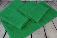 Набор махровых полотенец-3 шт- бордюр №02 (классический зеленый, 523)