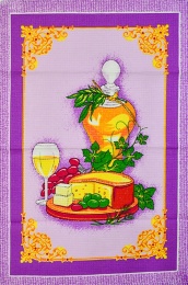Полотенце "Сырная тарелка" фиолетовый фон