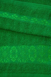 Полотенце махровое 35х60 "Орнамент №999" (классический зеленый, 523)