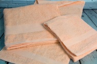 Набор махровых полотенец-3 шт- бордюр №120 -пл. 350 гр/м²- (персик, 305)