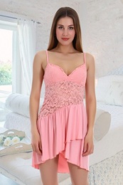 Сорочка женская модель Дуновение персик
