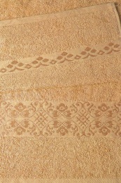 Полотенце махровое 35х60 "Орнамент №999" (светло-коричневый, 107)