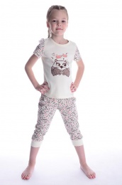 Пижама на девочку ПД-4 "Совушка" (интерлок)